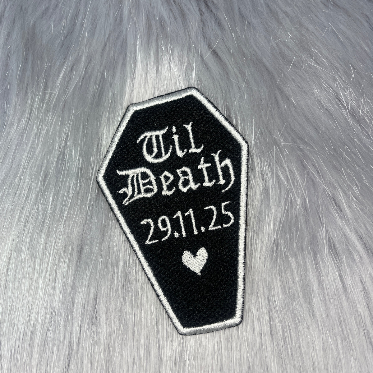 Til Death Date Coffin Embroidered Patch