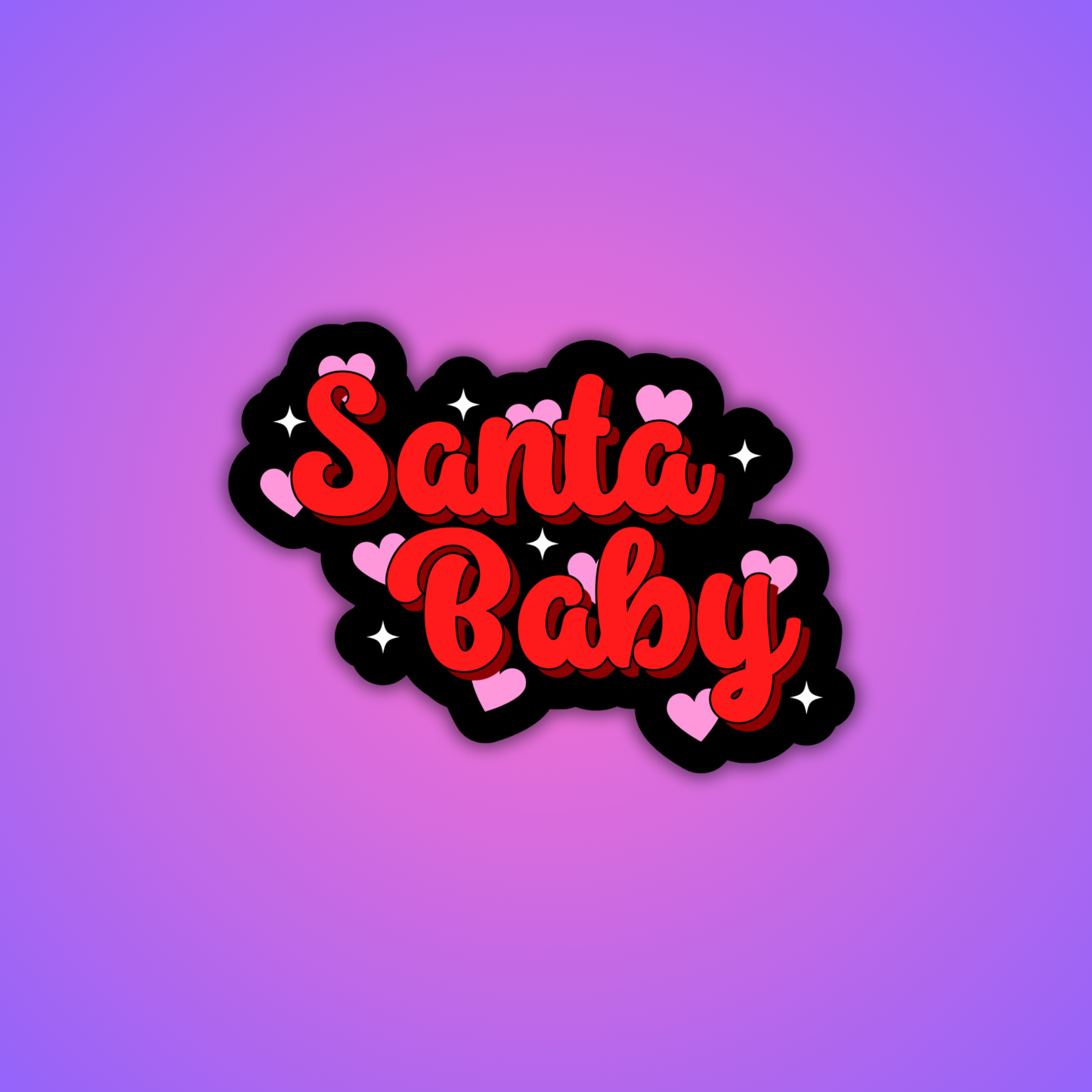 Santa Baby Holographic Sticker