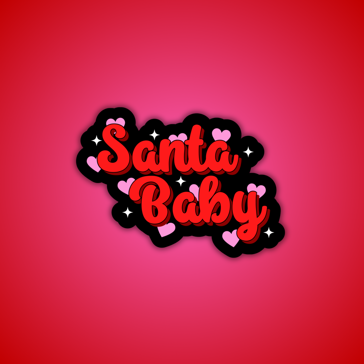 Santa Baby Holographic Sticker