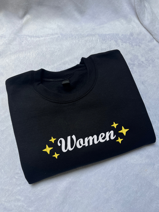 Women Sparkle Embroidered Sweatshirt / T-Shirt