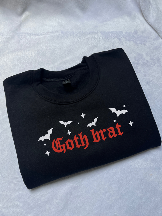 Goth Brat Embroidered Sweatshirt / T-Shirt