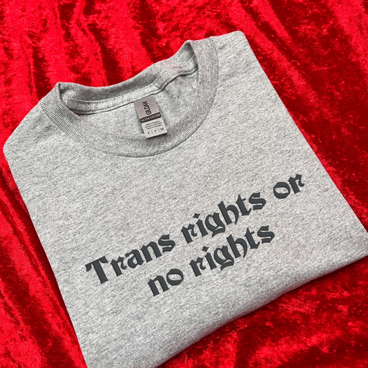 Trans Rights or No Right Embroidered T-Shirt
