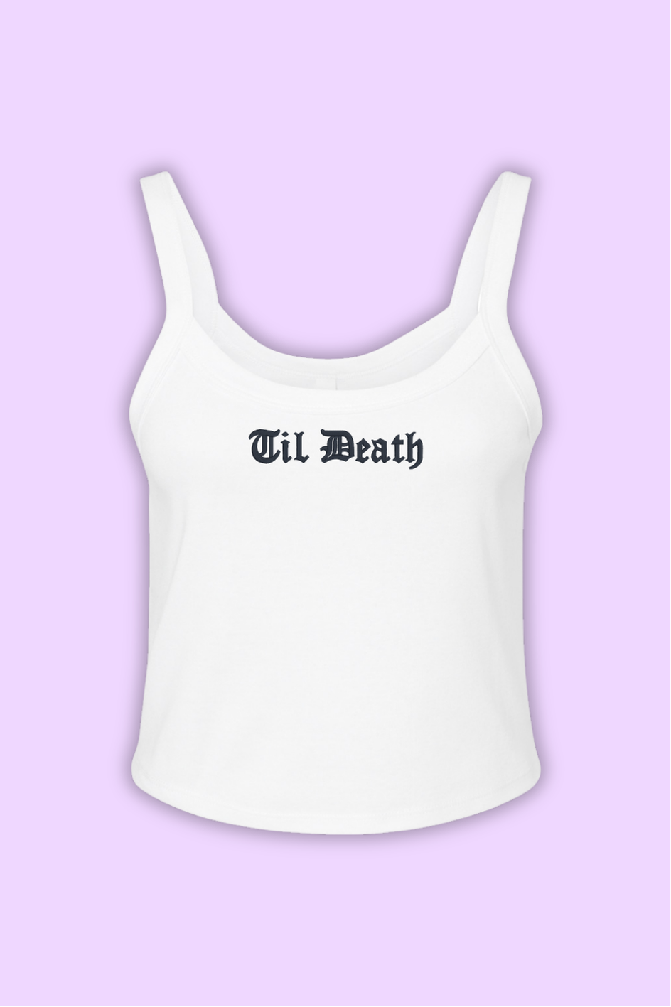 Til Death Spaghetti Strap Crop Tank Top