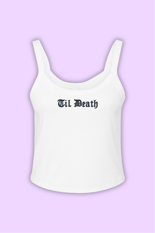 Til Death Spaghetti Strap Crop Tank Top