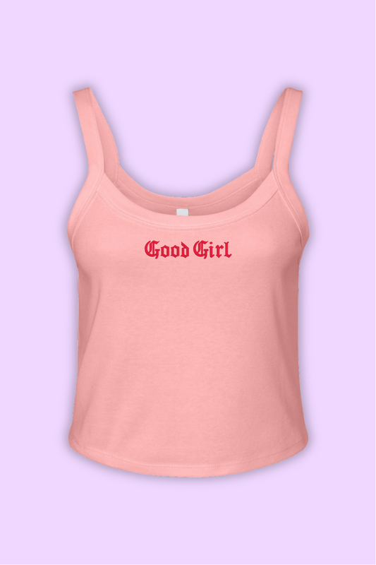 Good Girl Spaghetti Strap Crop Tank Top