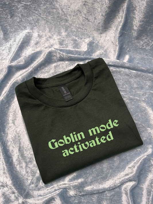 Goblin Mode Activated Embroidered T-Shirt