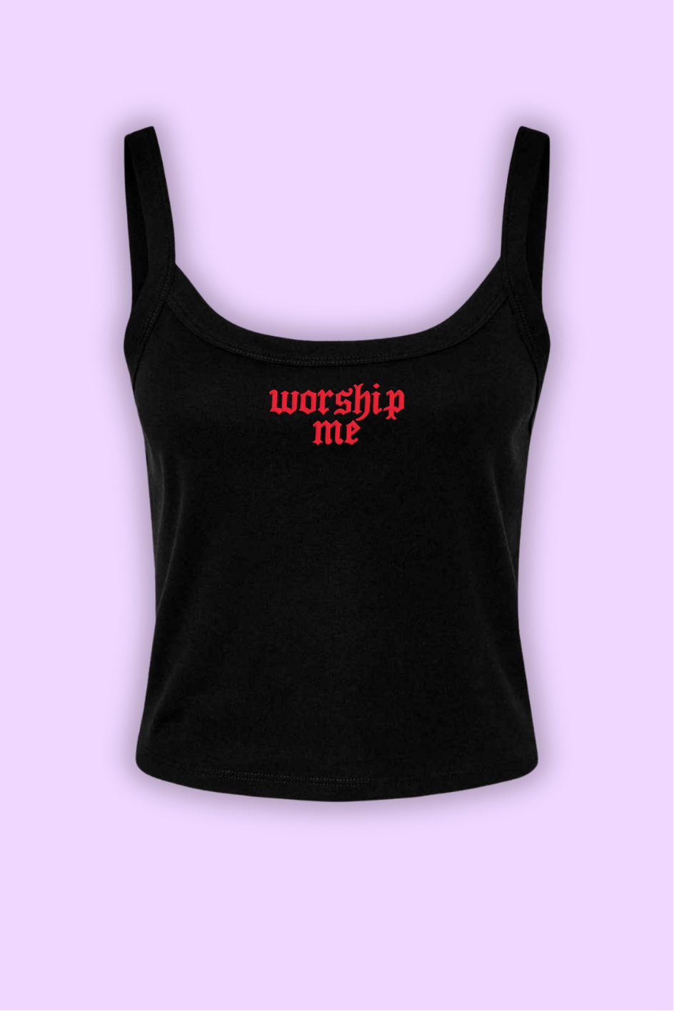 Worship Me Spaghetti Strap Crop Tank Top
