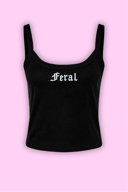 Feral Spaghetti Strap Crop Tank Top